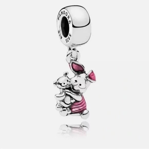 Pandora Disney Winnie the Pooh Piglet & Bear Dangle Charm - Picture 1 of 4